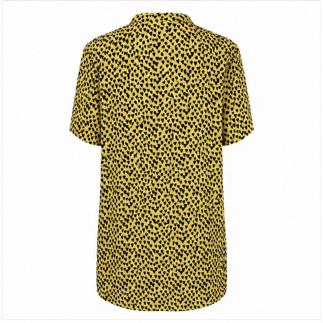 Angelle Milan Shirt - Geel Zwarte Hartjesprint - achteraanzicht