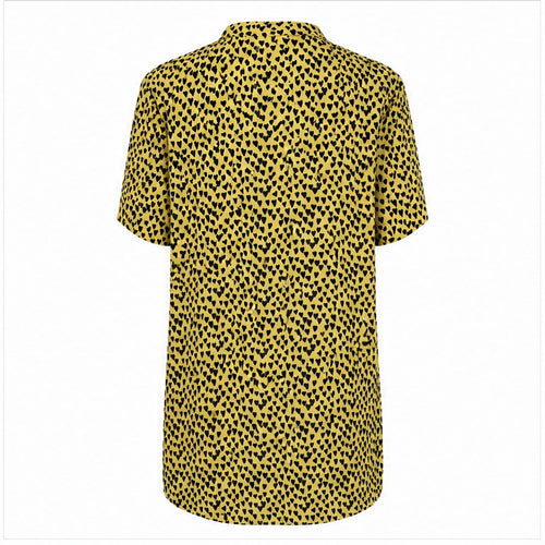 Angelle Milan Shirt - Geel Zwarte Hartjesprint - achteraanzicht