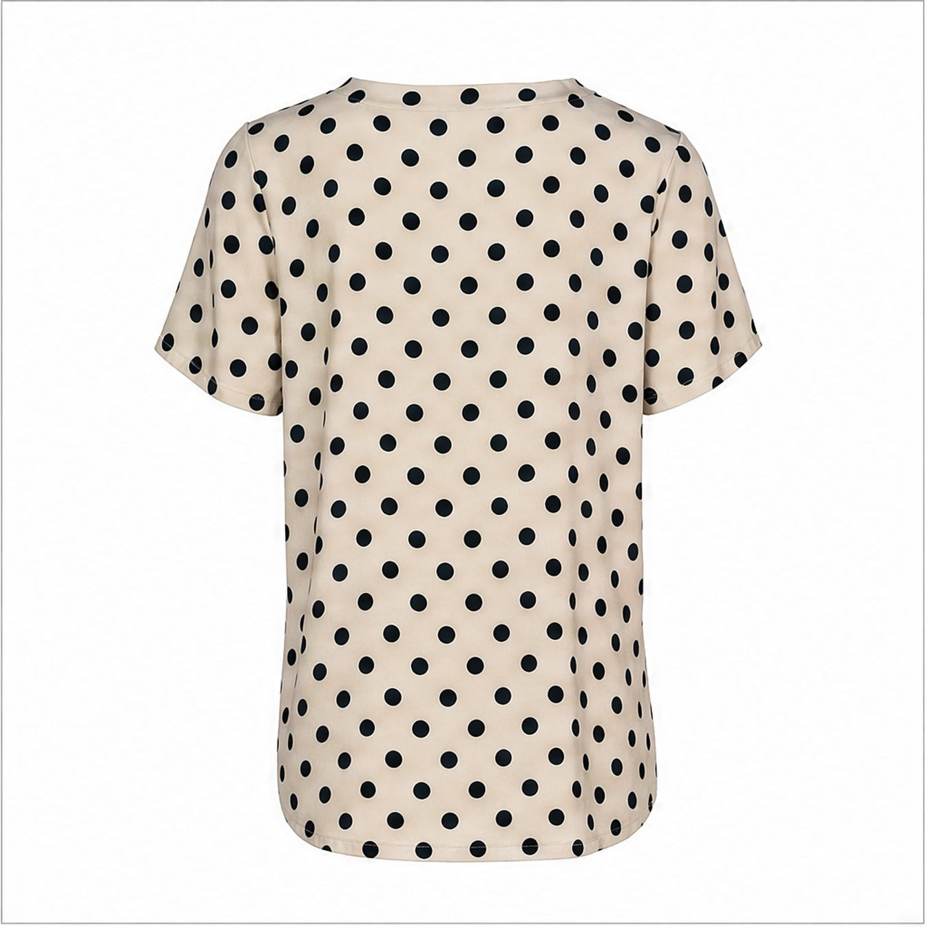 Angelle Milan Shirt - Beige Zwarte Stippenprint - achteraanzicht