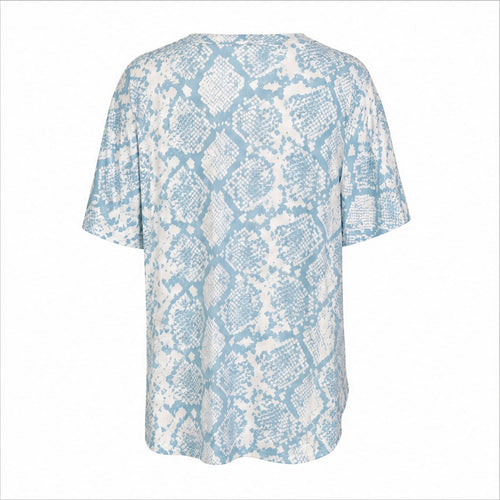 Angelle Milan Shirt - Lichtblauw Slangenprint - achteraanzicht
