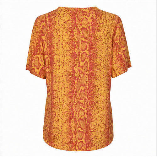 Angelle Milan Shirt - Oranje Slangenprint - achteraanzicht