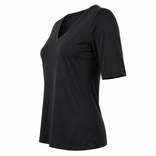 Stella Fiora top zwart - Zijaanzicht ghost mannequin