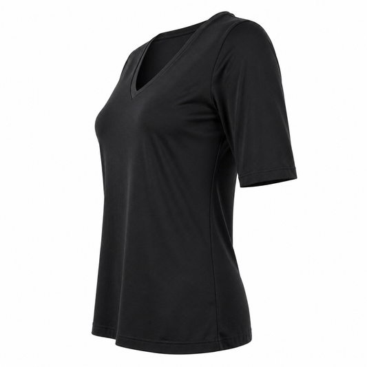 Stella Fiora top zwart - Zijaanzicht ghost mannequin