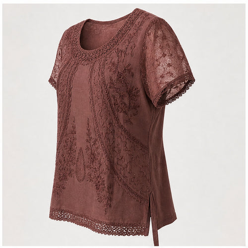 HS Shirt - Meerdere Kleuren - Oudroze Borduursel - zijaanzicht