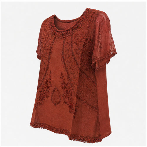 HS Shirt - Meerdere Kleuren - Roest Borduursel - zijaanzicht