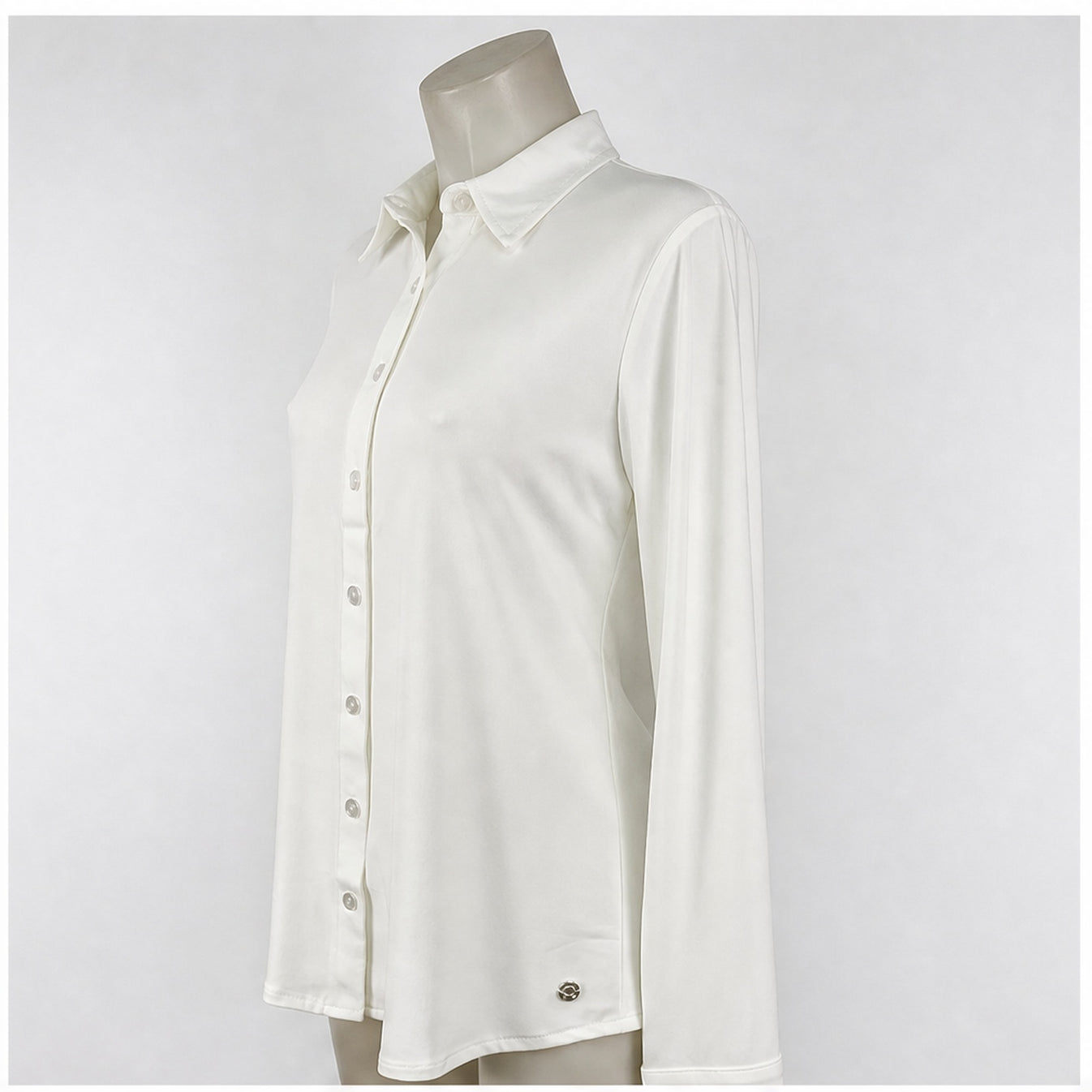 Angelle Milan Blouse - Ecru Effen - zijaanzicht