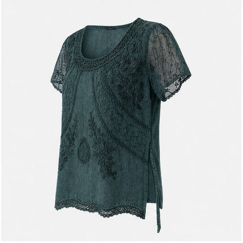 HS Shirt - Meerdere Kleuren - Petrolgroen Borduursel - zijaanzicht