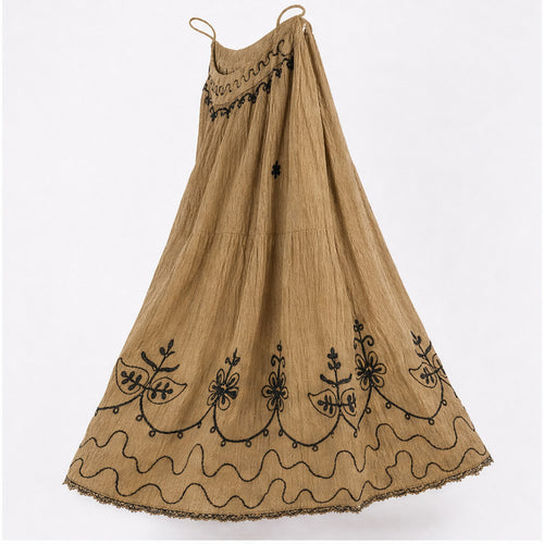 HS Rok Handmade in India - Meerdere Kleuren - Zand - zijaanzicht