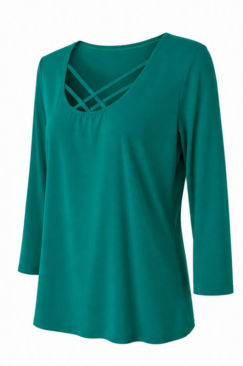 Signature top petrol - Zijaanzicht ghost mannequin