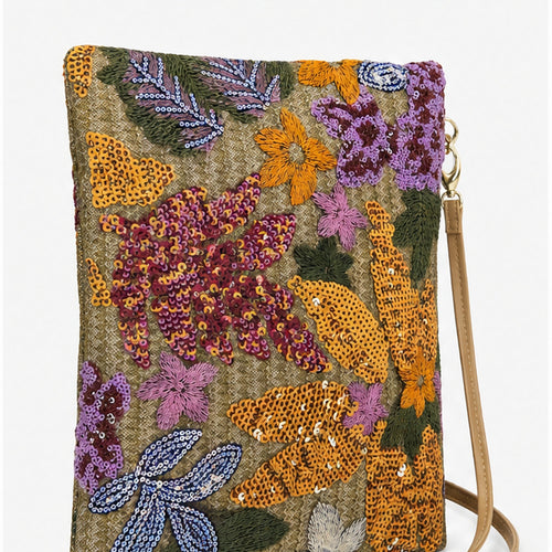 HS crossbody tas Multicolor Bloemen - zijaanzicht