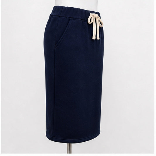 MOOIJ Rok Zachte Stof - Donkerblauw - SIDE