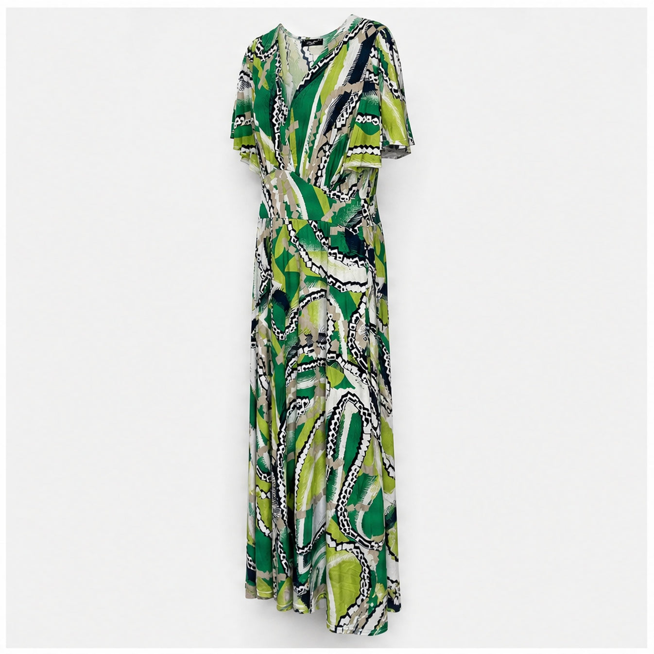 Jimi Fei Paris Groen Wit Graphic Paisley - zijaanzicht