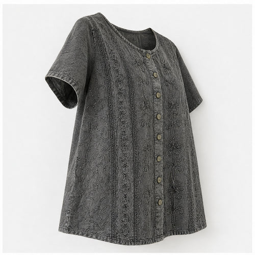 HS Top Handmade India - Meerdere Kleuren - Antraciet - zijaanzicht