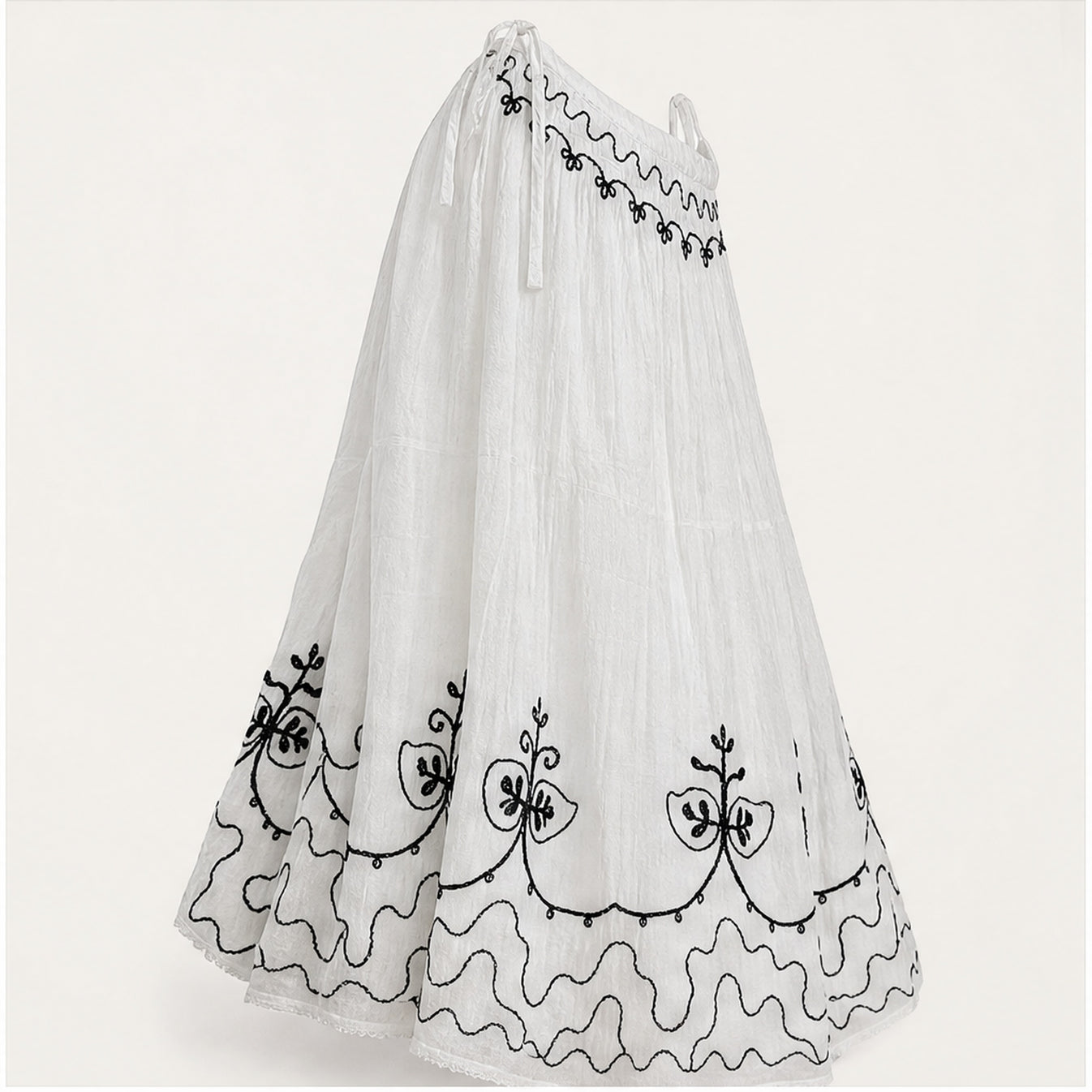 HS Rok Handmade in India - Meerdere Kleuren - Wit - zijaanzicht