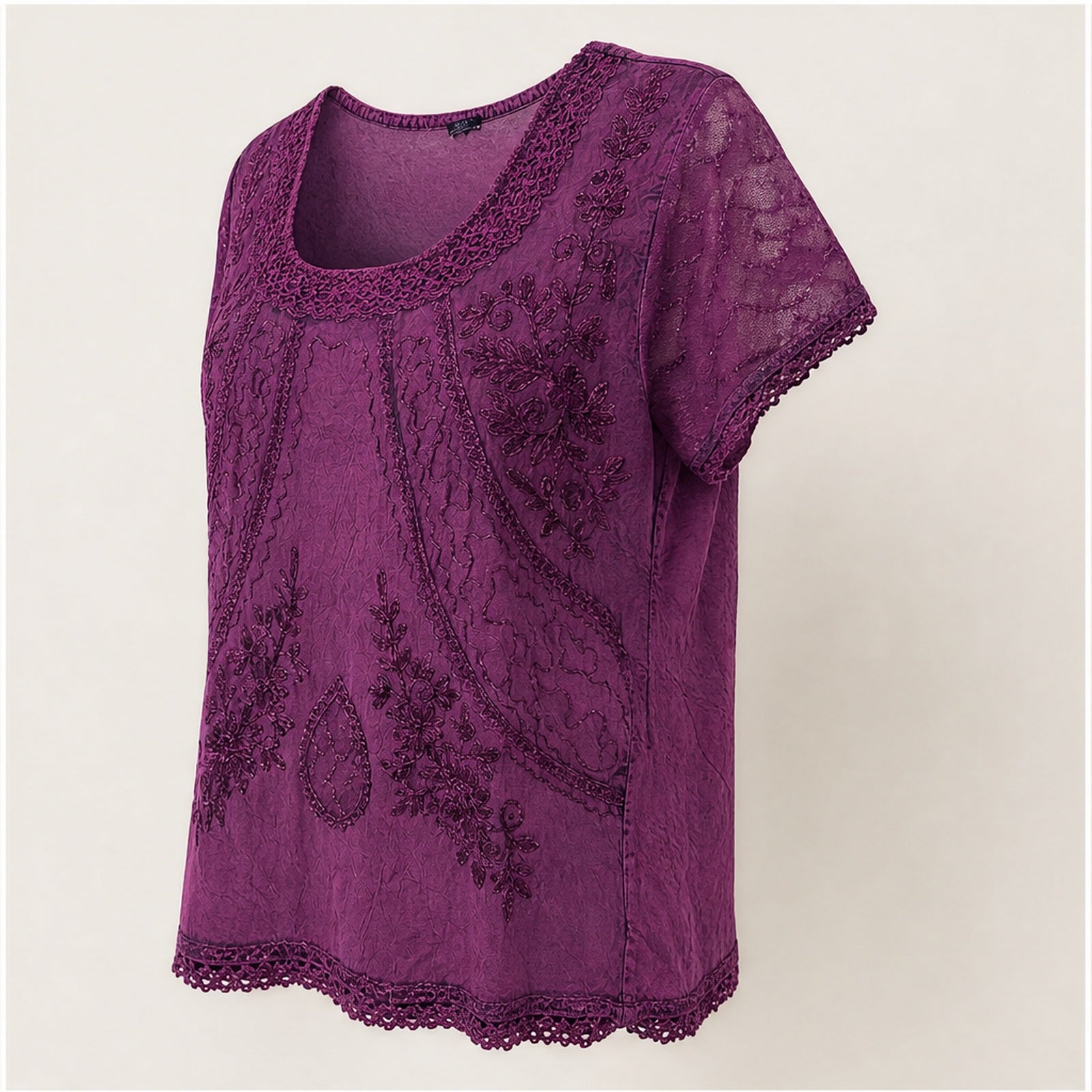 HS Shirt - Meerdere Kleuren - Fuchsia Borduursel - zijaanzicht