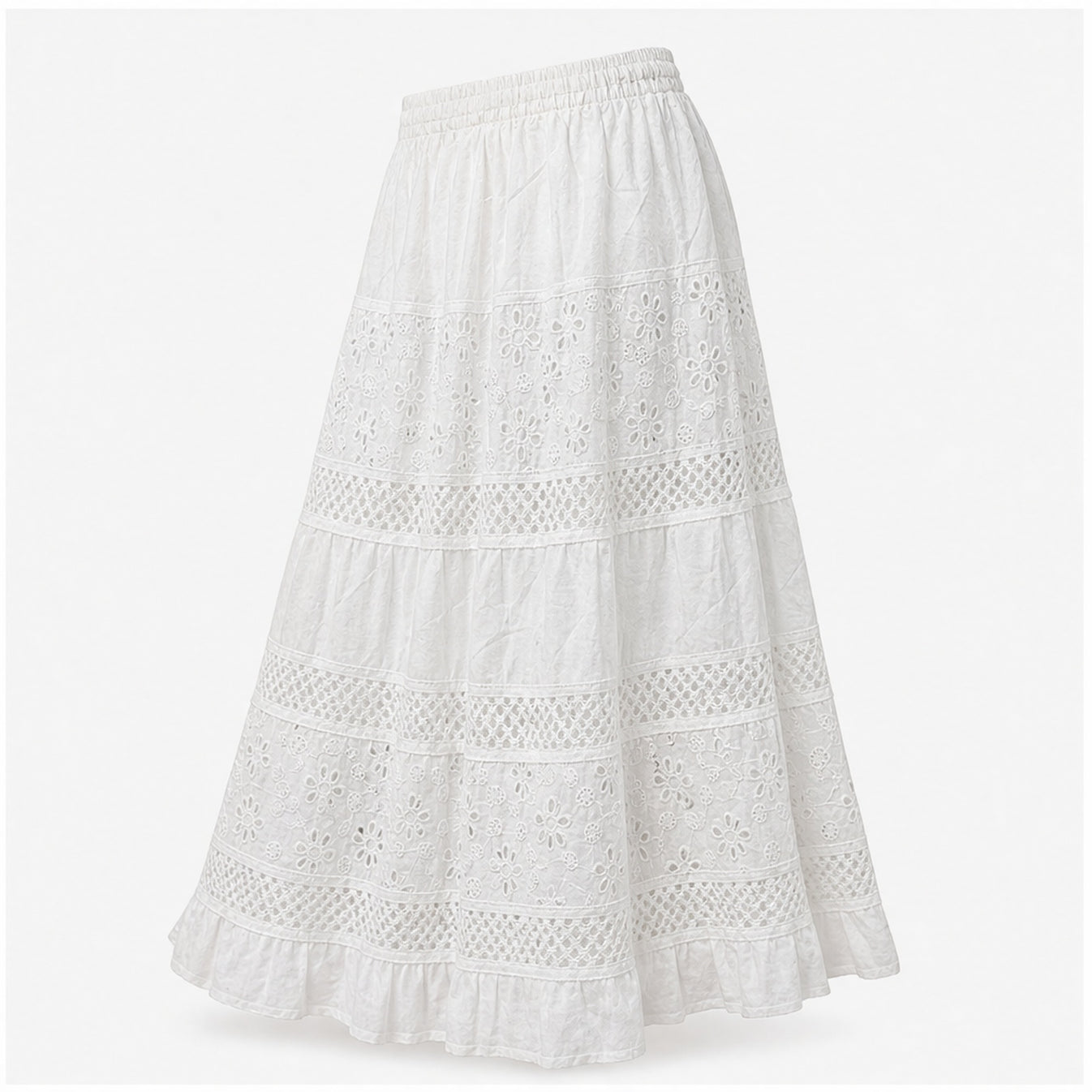HS Rok - Meerdere Kleuren - Wit Broderie - zijaanzicht