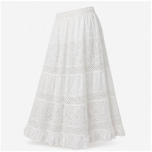 HS Rok - Meerdere Kleuren - Wit Broderie - zijaanzicht