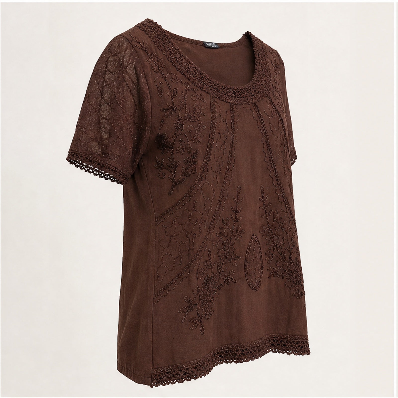 HS Shirt - Meerdere Kleuren - Donkerbruin Borduursel - zijaanzicht
