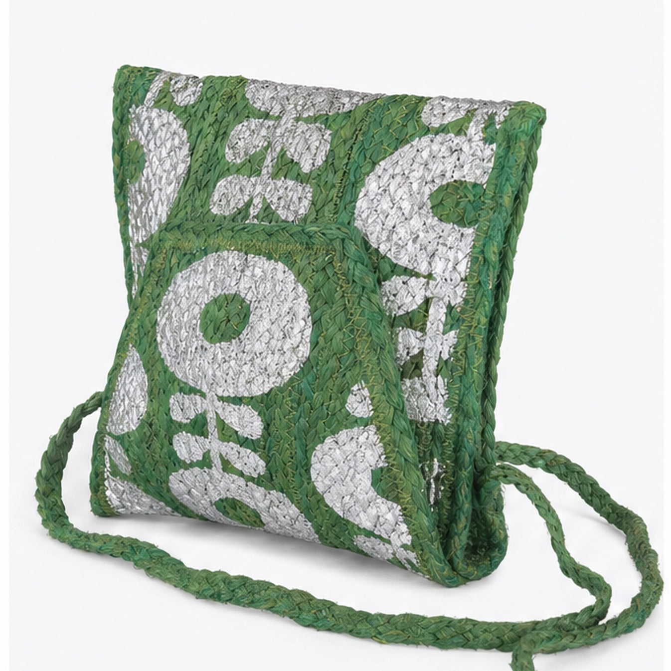 HS crossbody tas Groen Wit Kralen - zijaanzicht