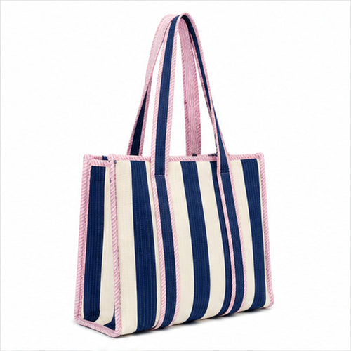 HS Cream Navy Striped - zijaanzicht