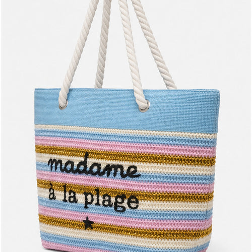 HS strandtas Blauw - zijaanzicht