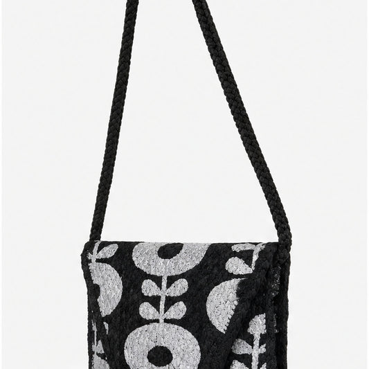 HS crossbody tas Zwart Kralen - zijaanzicht