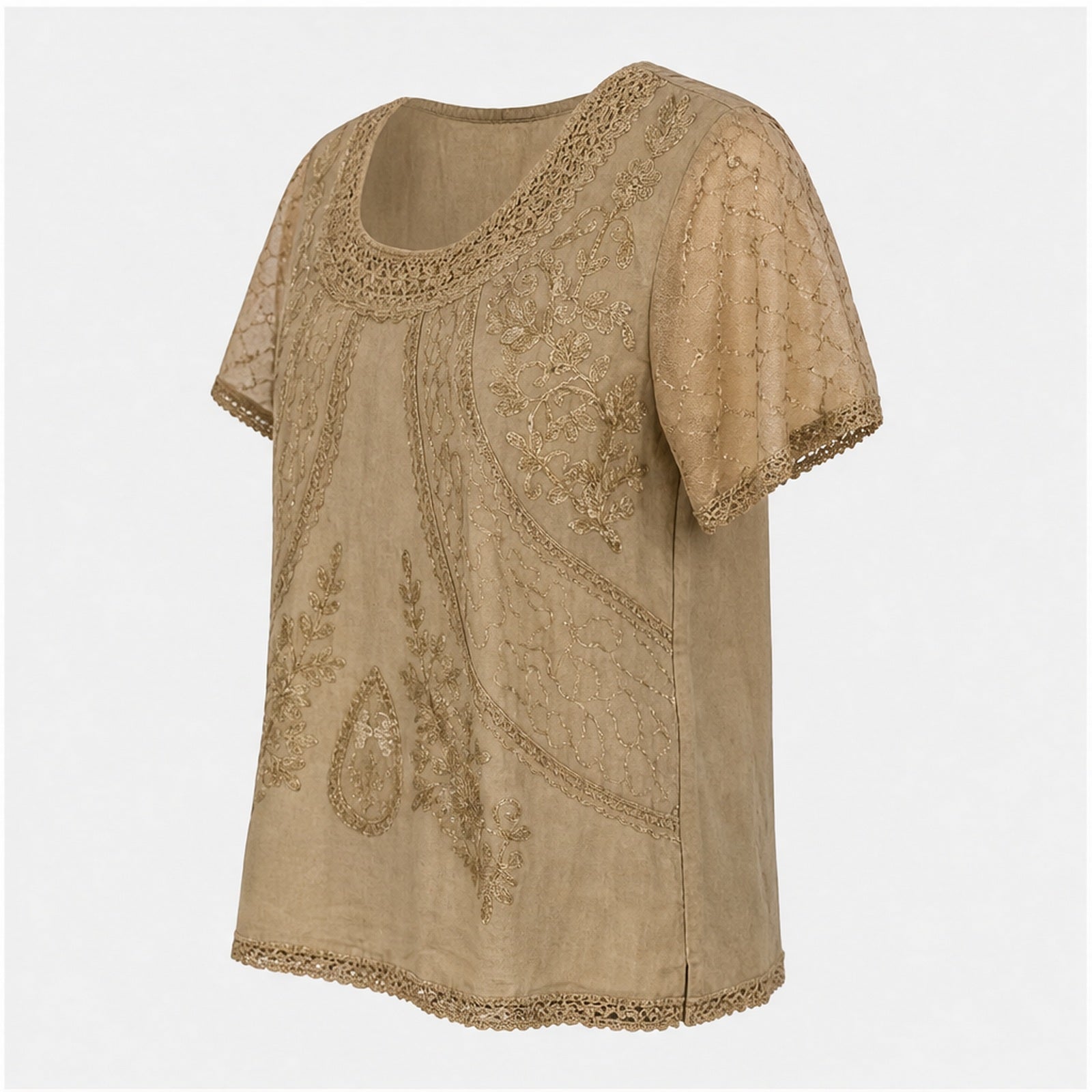 HS Shirt - Meerdere Kleuren - Beige Borduursel - zijaanzicht