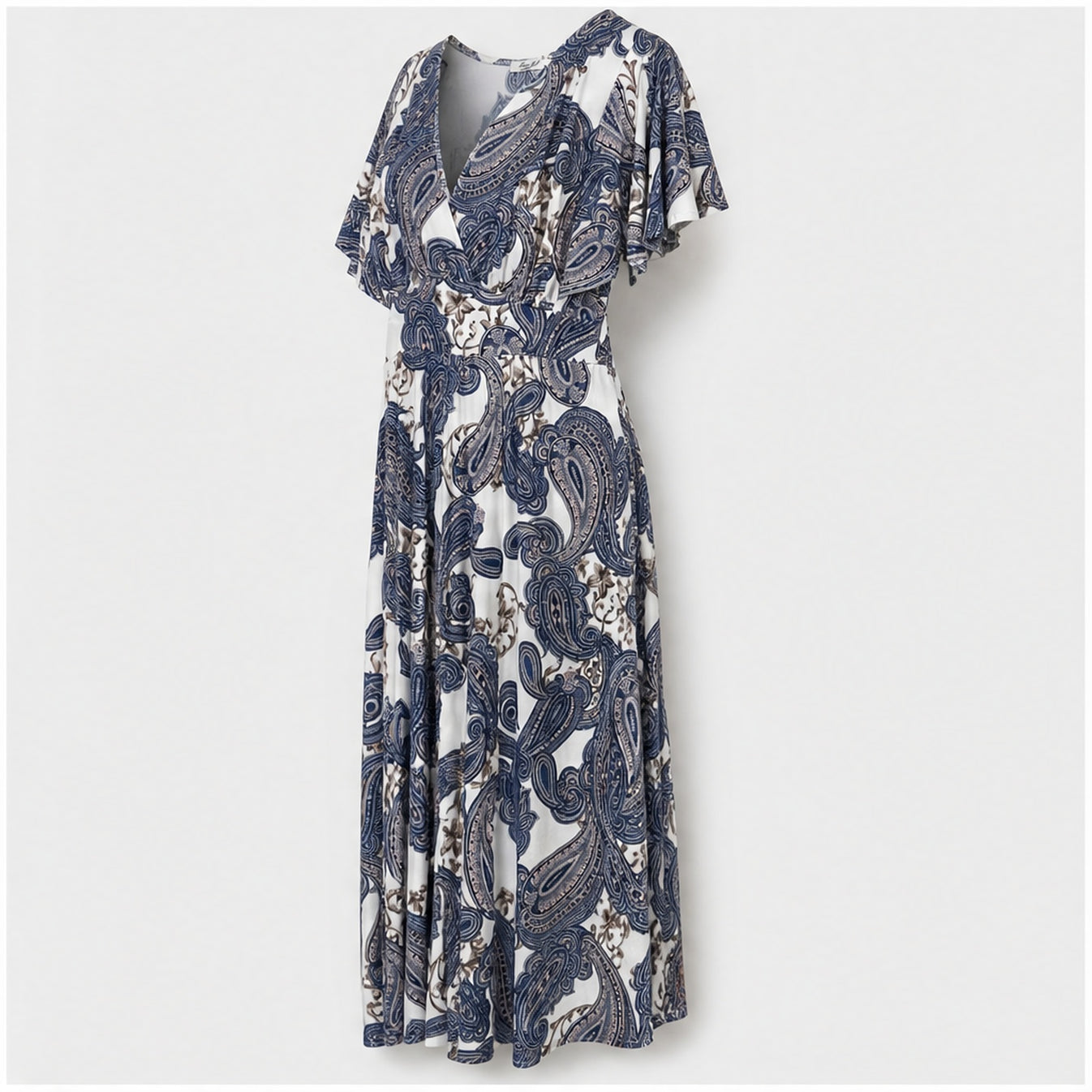Jimi Fei Paris Grijs Blauw Bloemenprint - zijaanzicht
