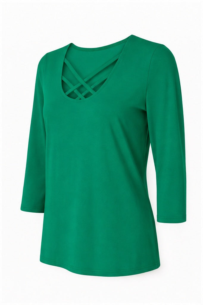 Signature top groen - Zijaanzicht ghost mannequin