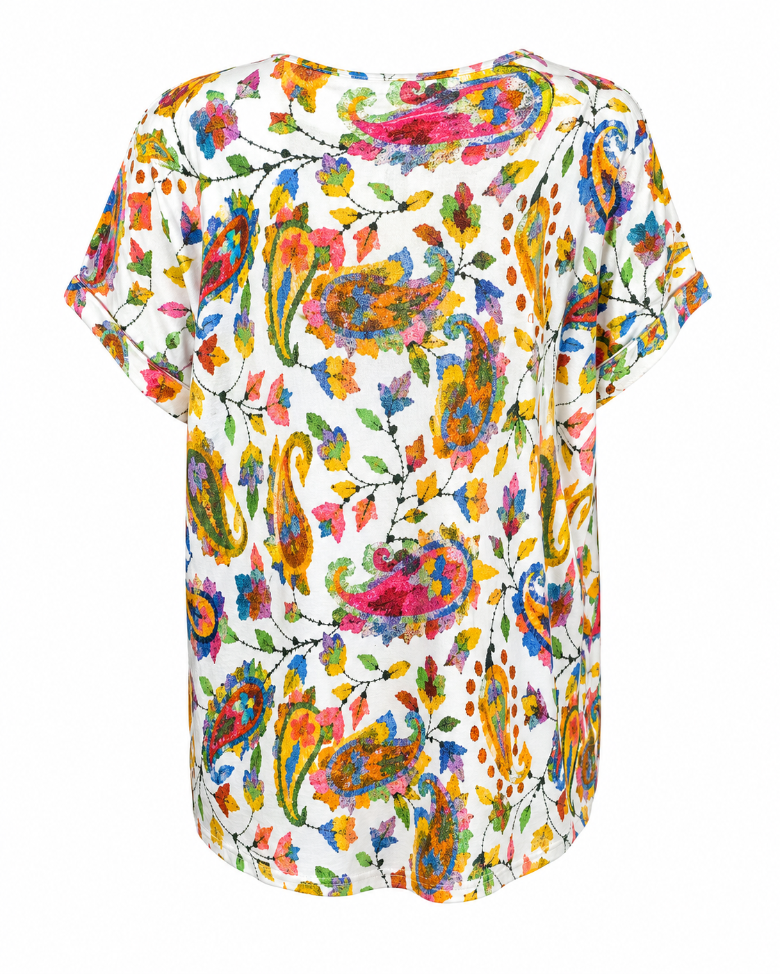 Joy blouse abstracte print - Achteraanzicht ghost mannequin