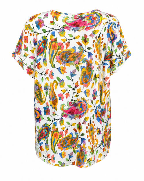 Joy blouse abstracte print - Achteraanzicht ghost mannequin