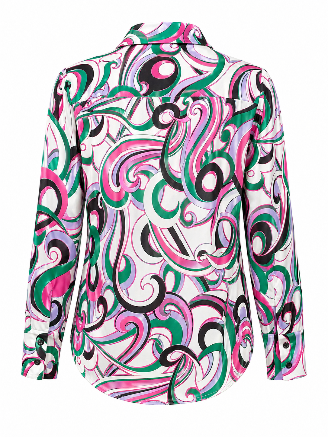 Vegas blouse abstracte print - Achteraanzicht ghost mannequin