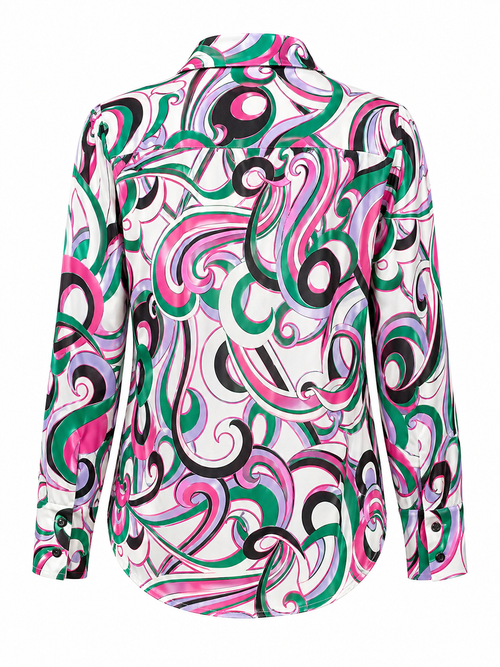 Vegas blouse abstracte print - Achteraanzicht ghost mannequin
