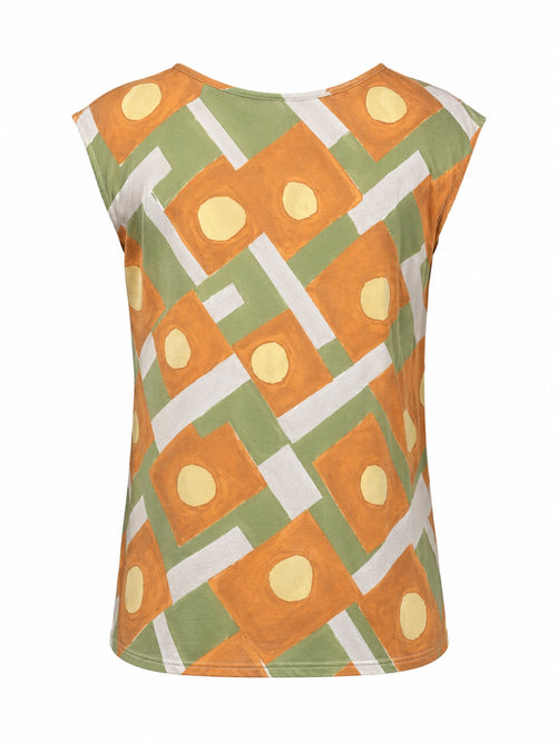EGO blouse abstracte print - Achteraanzicht ghost mannequin