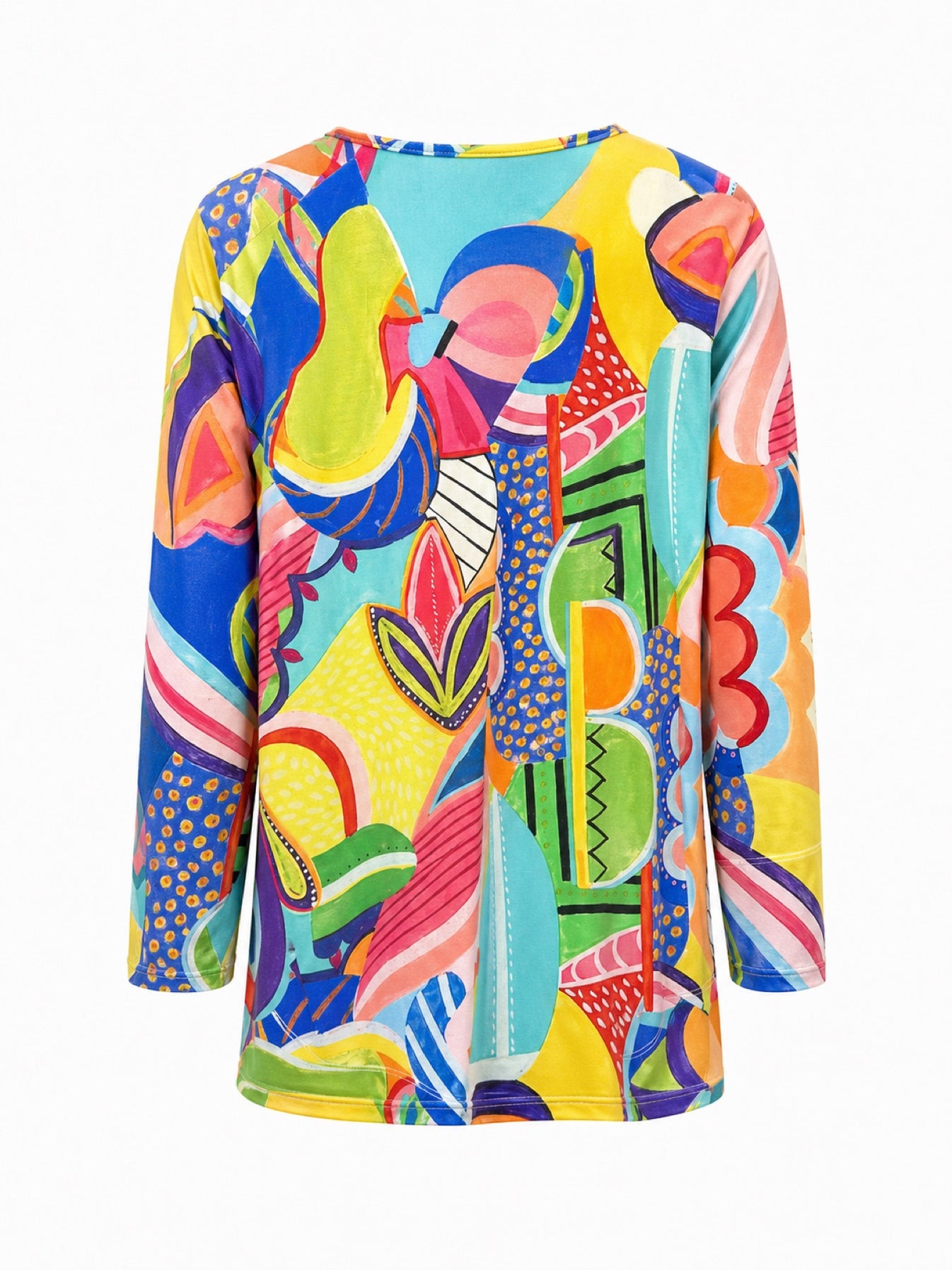 Joy blouse abstracte print - Achteraanzicht ghost mannequin