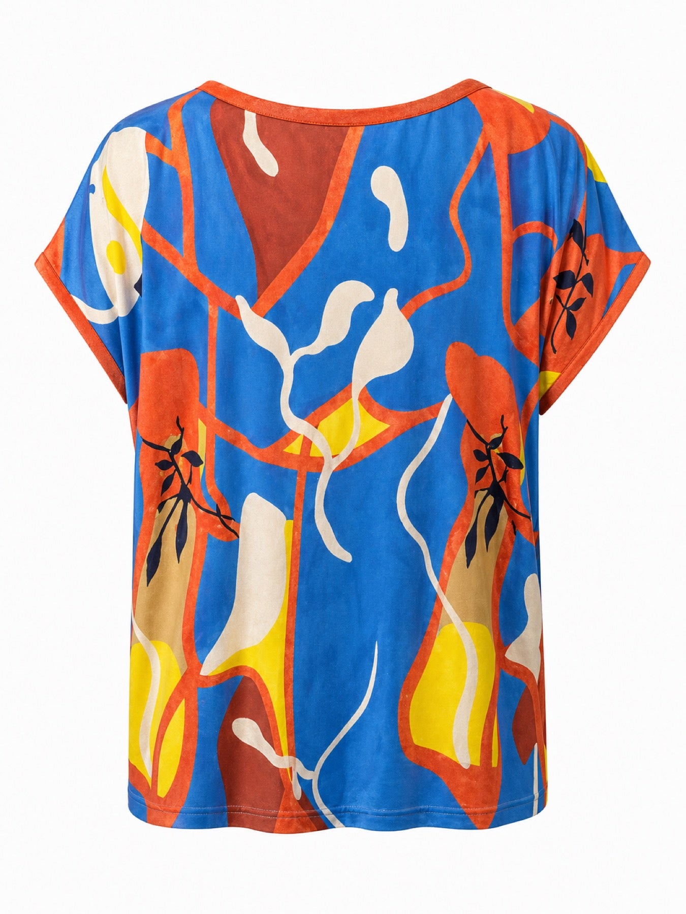 Joy blouse abstracte print - Achteraanzicht ghost mannequin