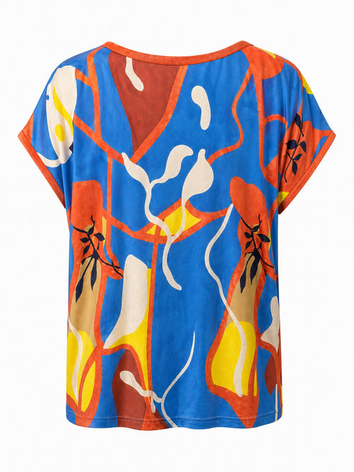 Joy blouse abstracte print - Achteraanzicht ghost mannequin