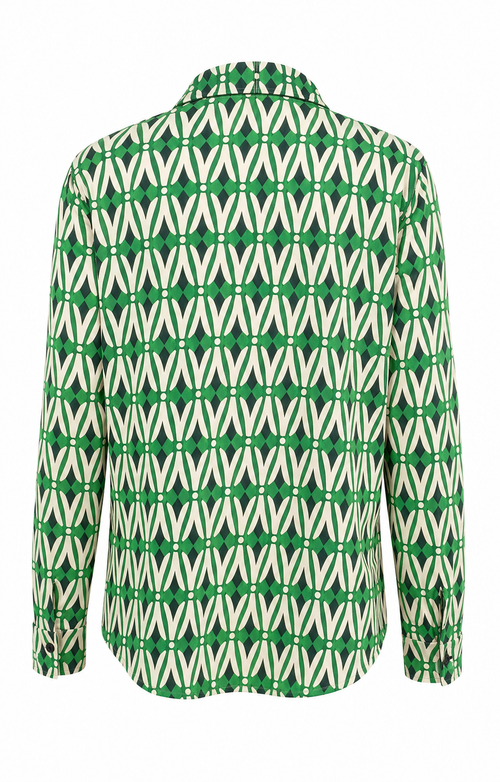 Vegas blouse abstracte print - Achteraanzicht ghost mannequin