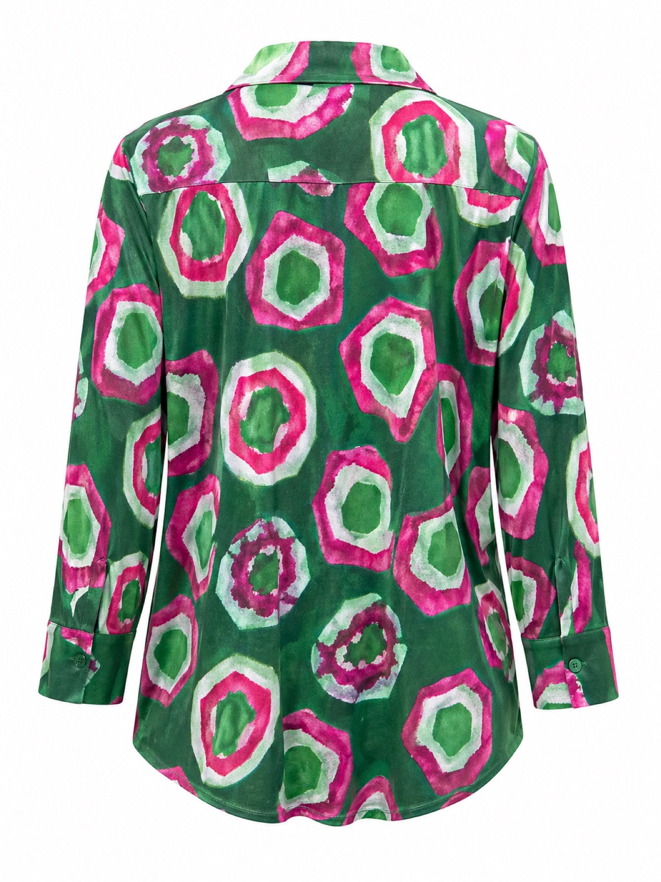 Vegas blouse abstracte print - Achteraanzicht ghost mannequin
