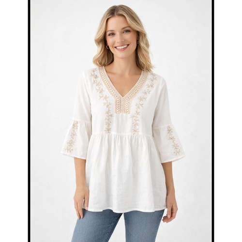 HS Zomertop - Free Size - comfortabele pasvorm - 2 kleuren - MODEL_FRONT