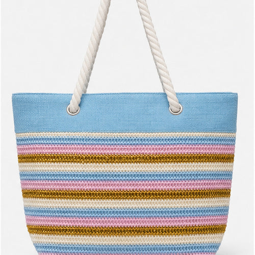 HS strandtas Blauw - achteraanzicht
