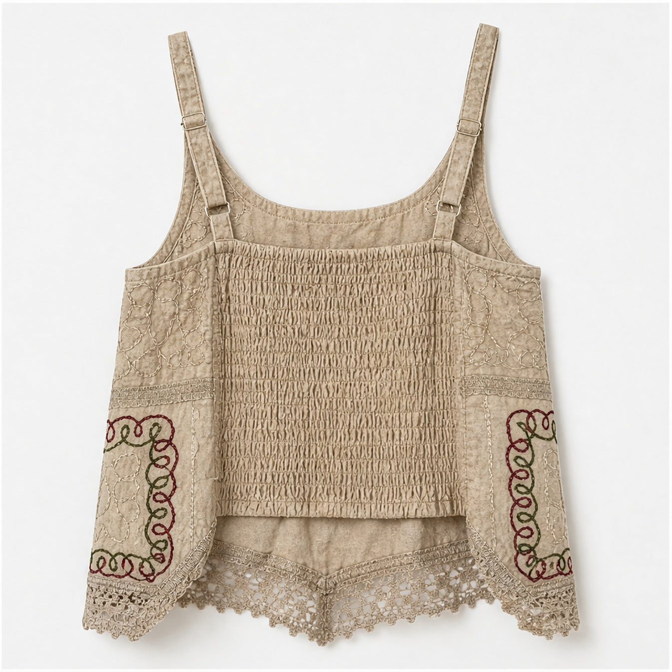 HS Elastische Top Handmade in India - Meerdere Kleuren - Taupe - achteraanzicht met elastische rug