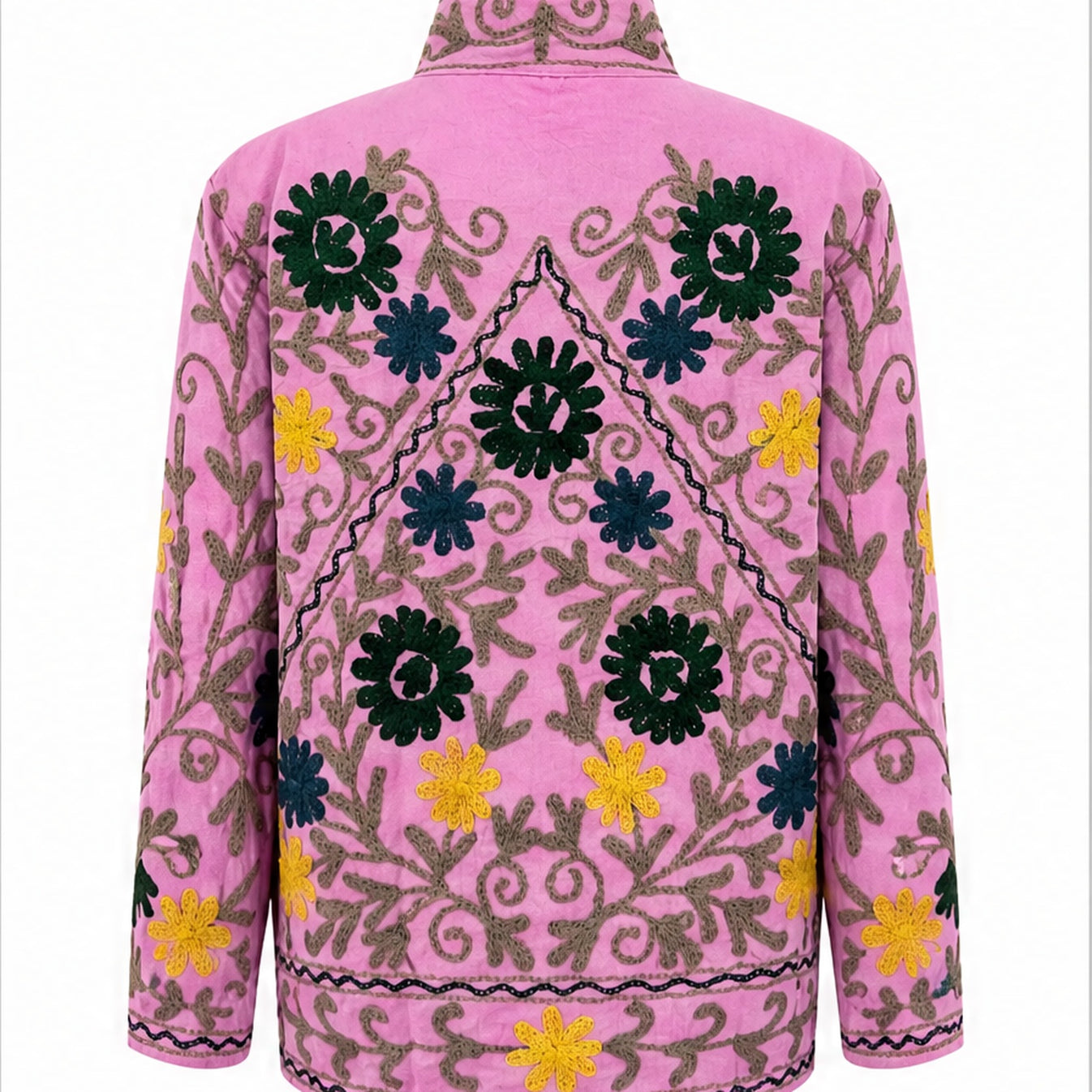 HS Luchtige Katoenen Damesjas Roze Bloemenprint - One Size - achteraanzicht