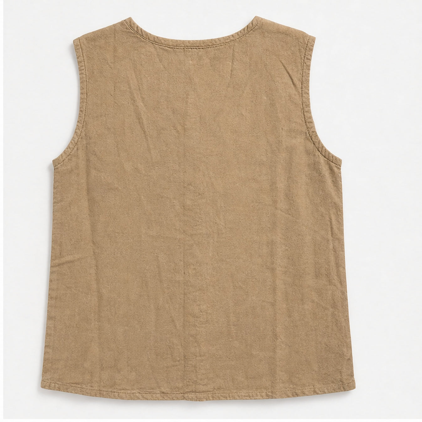 HS Mouwloos Shirt - Meerdere Kleuren - Camel Borduursel - achteraanzicht