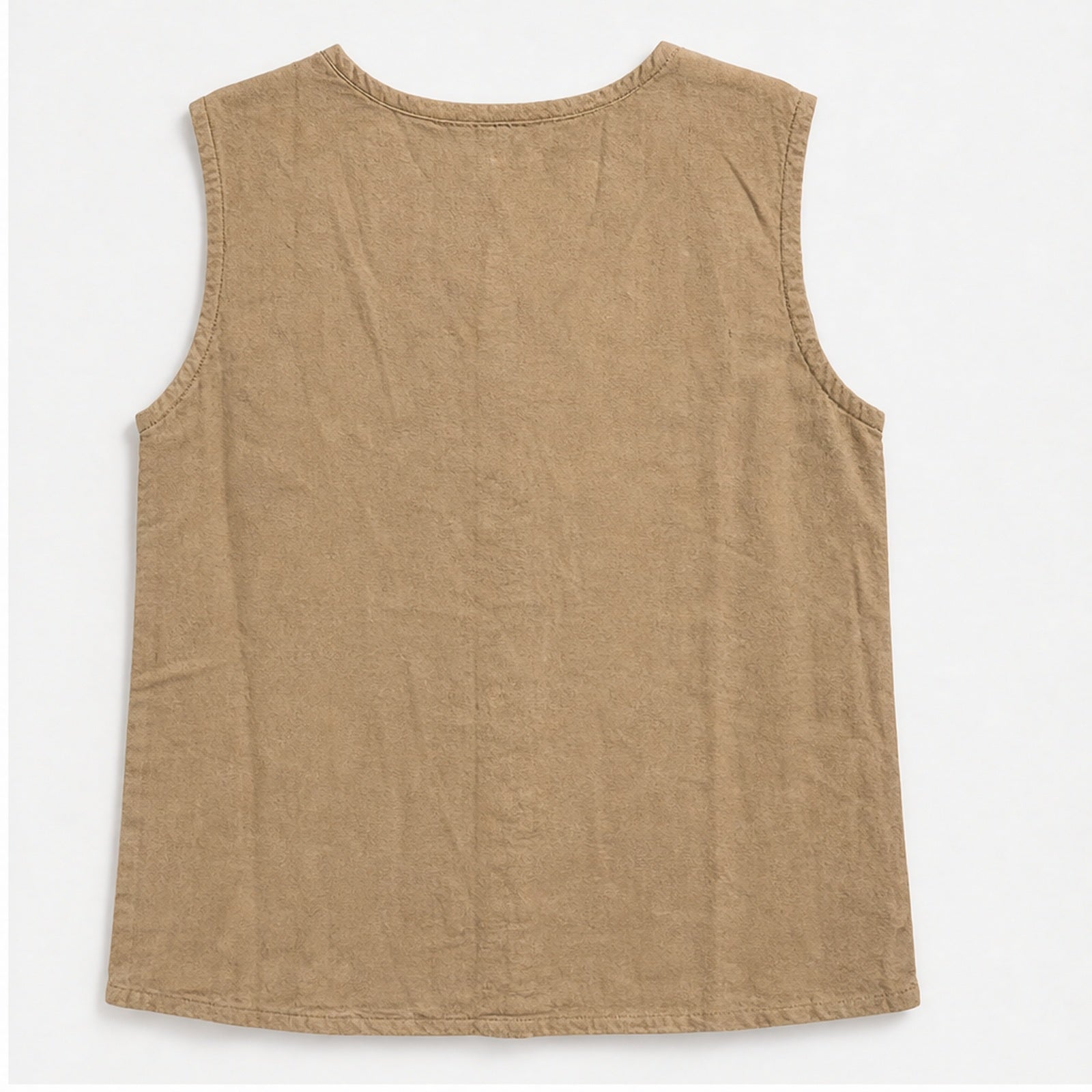 HS Mouwloos Shirt - Meerdere Kleuren - Camel Borduursel - achteraanzicht