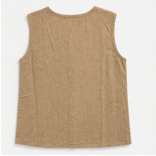 HS Mouwloos Shirt - Meerdere Kleuren - Camel Borduursel - achteraanzicht