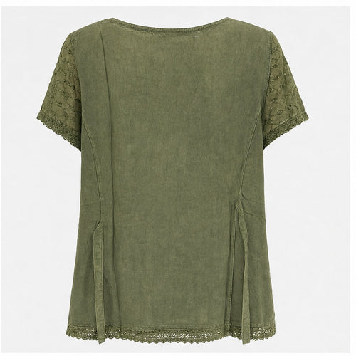 HS Shirt - Meerdere Kleuren - Olijfgroen Borduursel - achteraanzicht