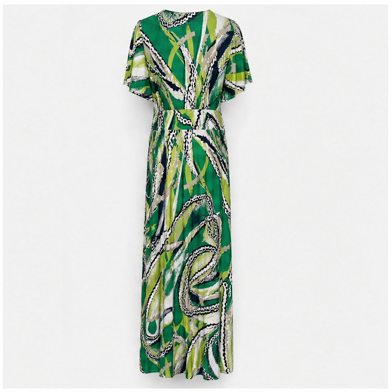 Jimi Fei Paris Groen Wit Graphic Paisley - achteraanzicht