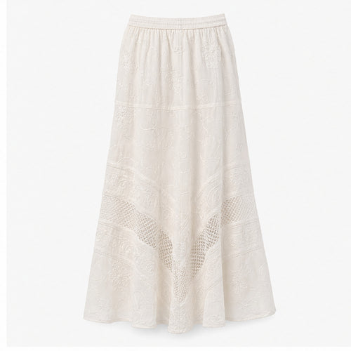 HS Rok Handmade in India - Meerdere Kleuren - Ecru - achteraanzicht
