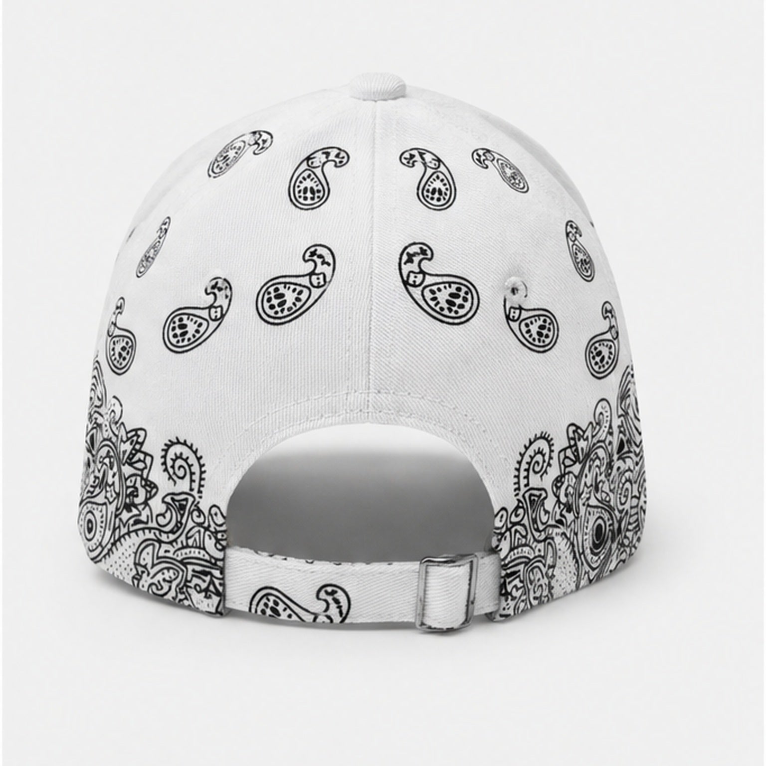 HS petje Wit Paisley Print - achteraanzicht